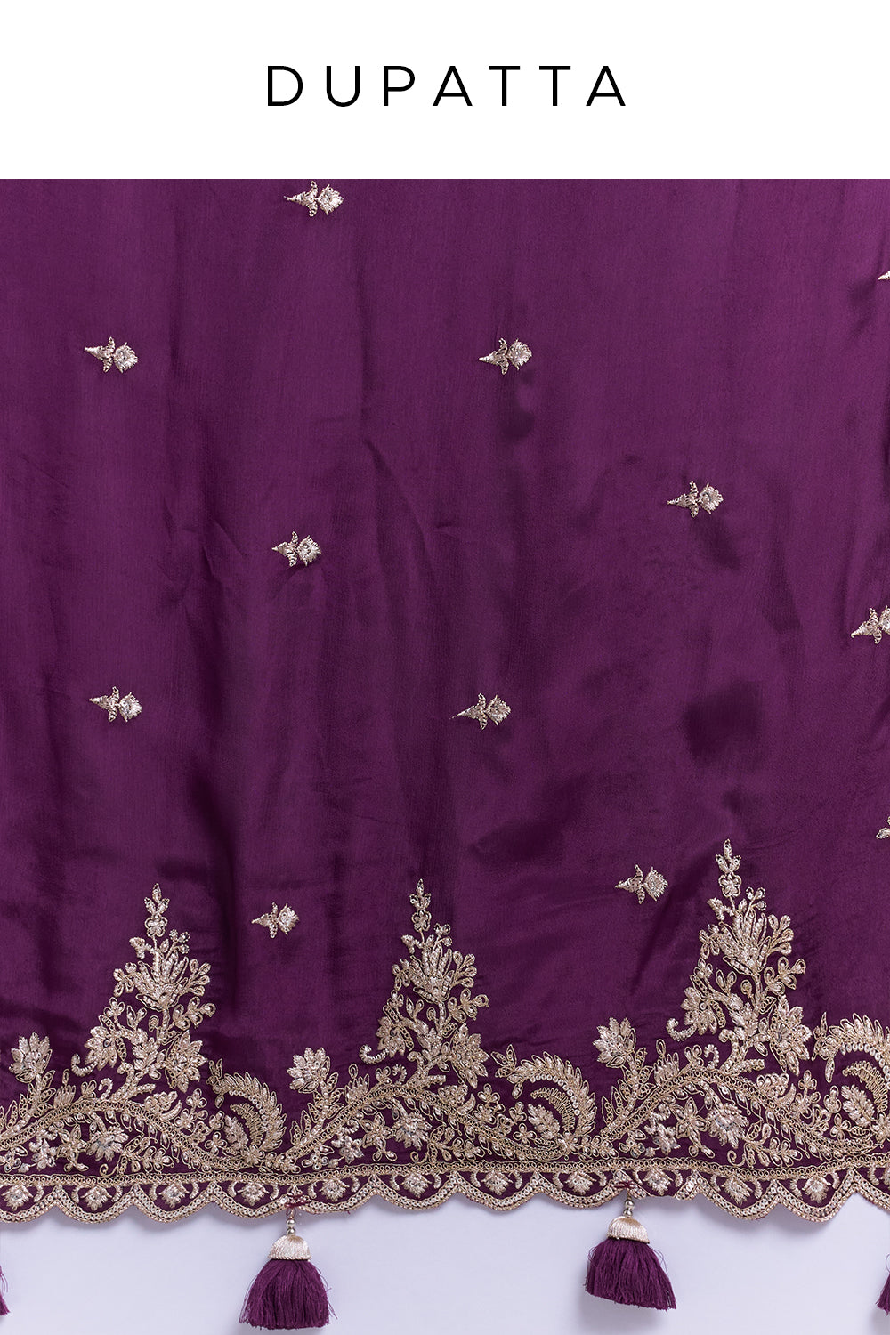 Wine Crepe Embroidered Saree with Stitched Blouse