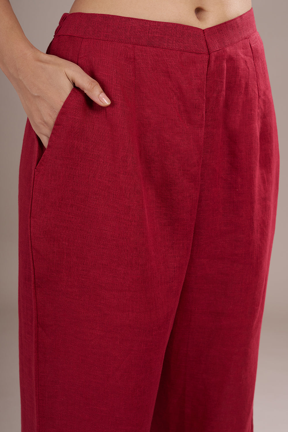 Wine Red Silk Co-ord Set with Applique Work