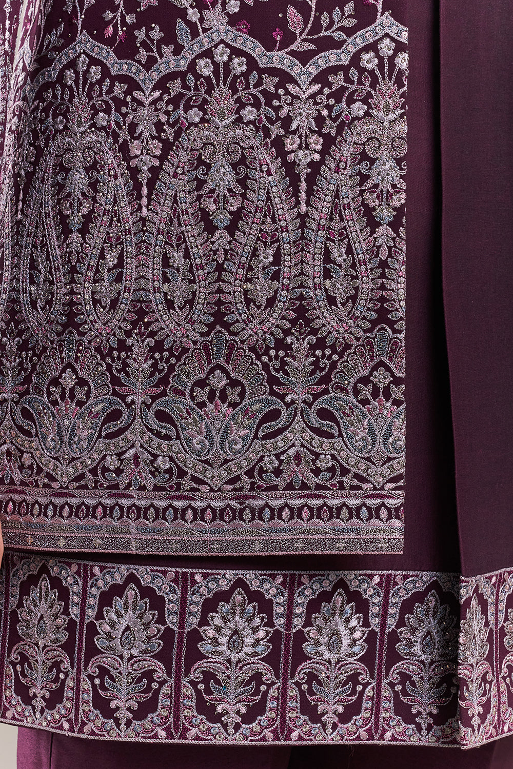 Wine Silk Blend Floral Men's Kurta with Jacket