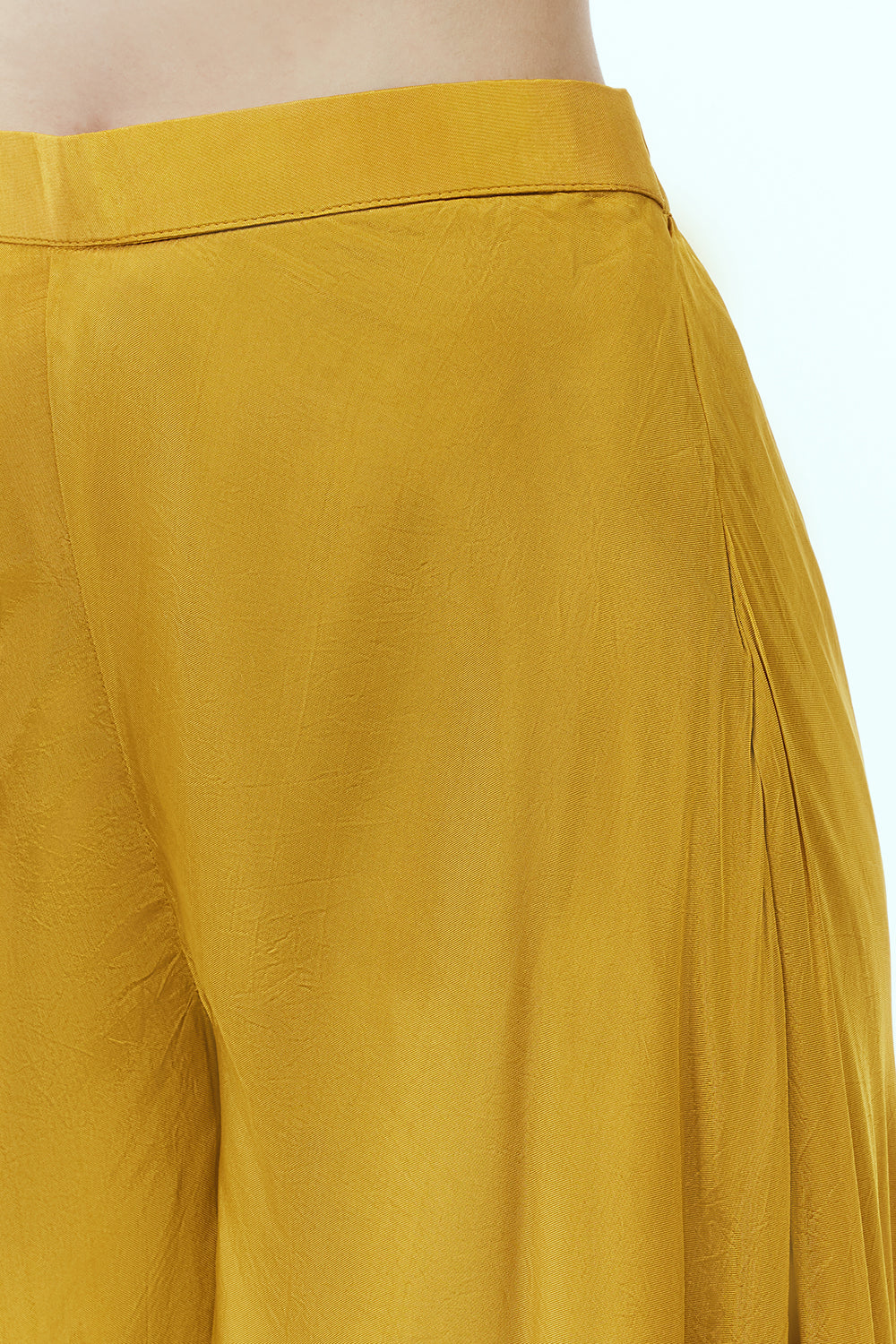 Yellow Uppada Silk Suit Set with Gota Work