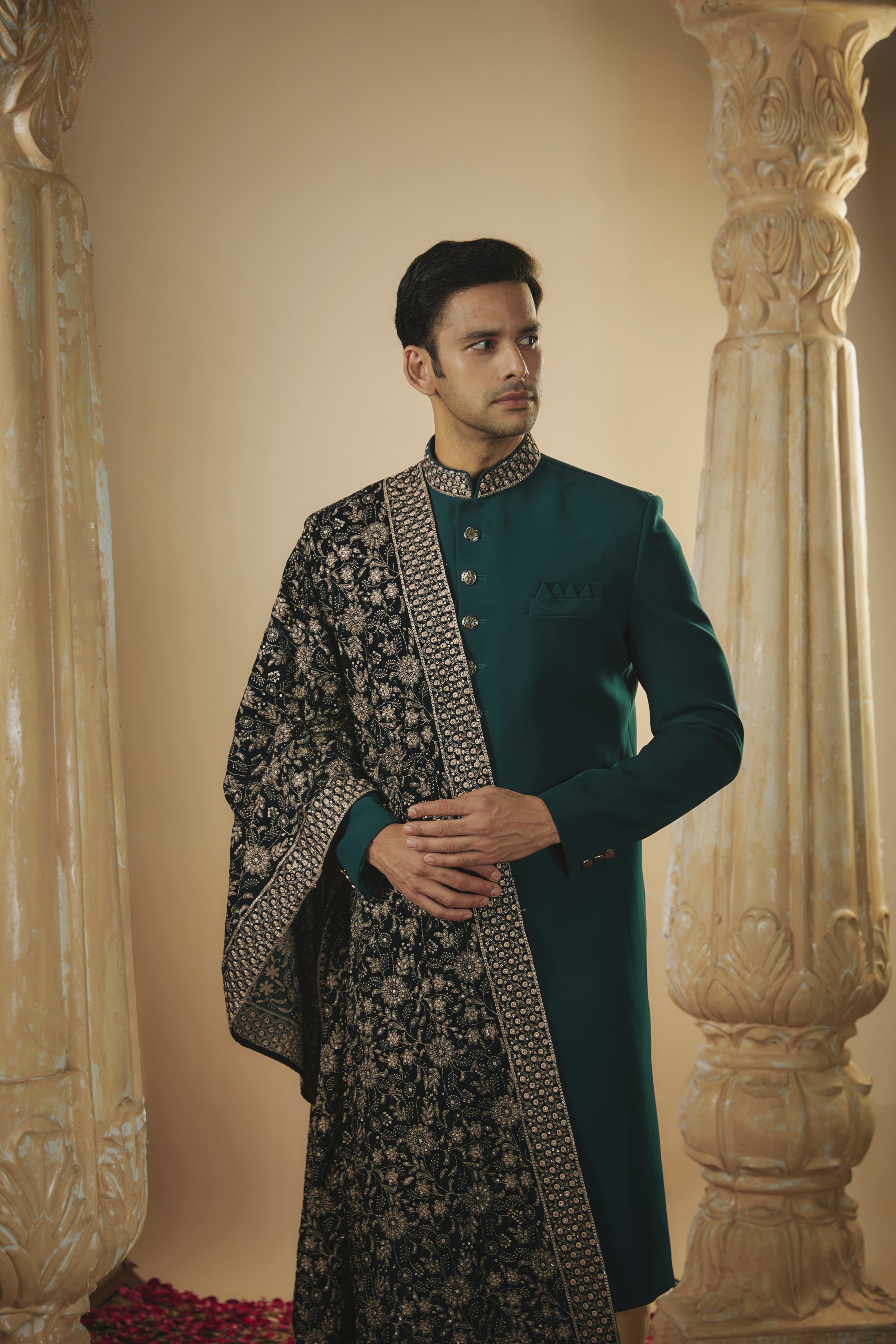 Cadmium Green Imported Japanese Plain Nawabi Set