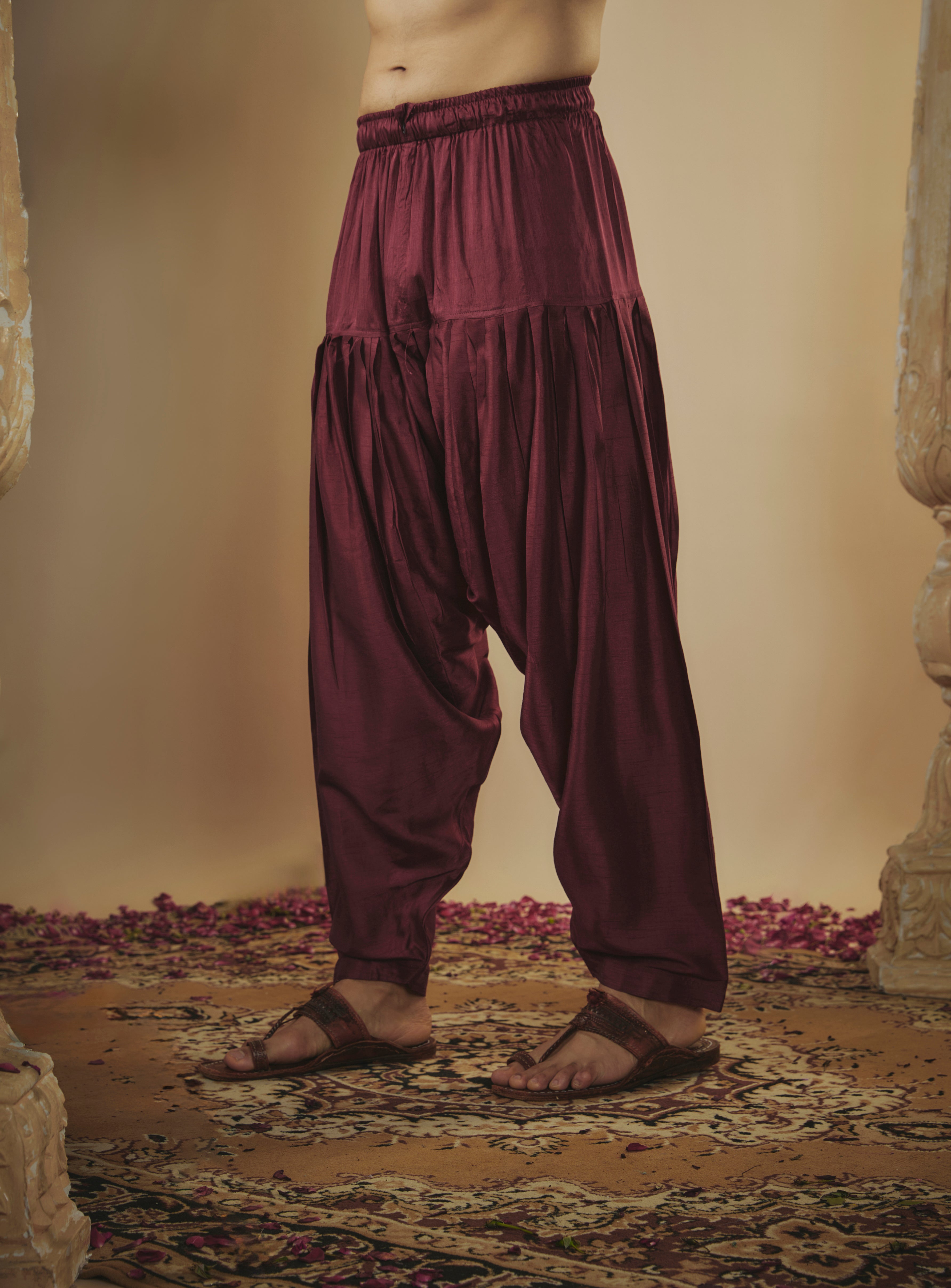 Midnight Blue Art Silk Kurta Set with Mirror Work