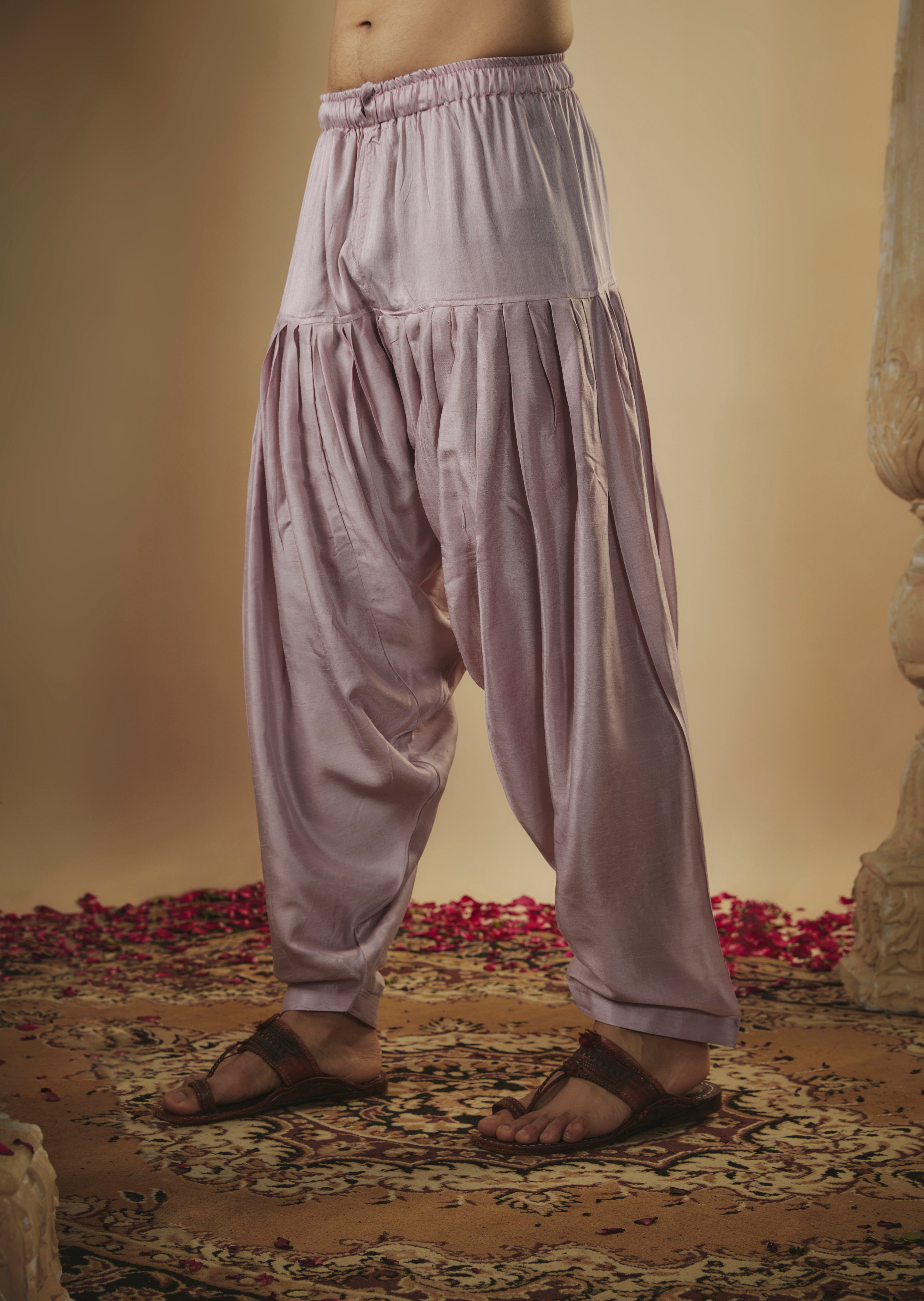Midnight Blue Art Silk Kurta Set with Mirror Work