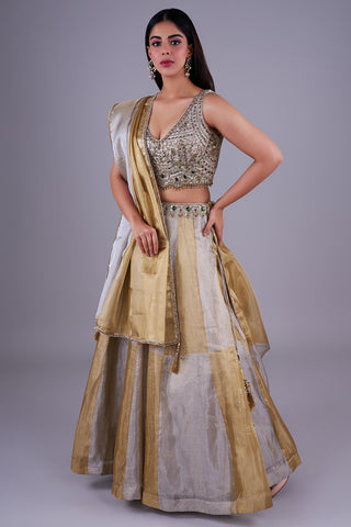 Antique Gold With Emerald Green Accents