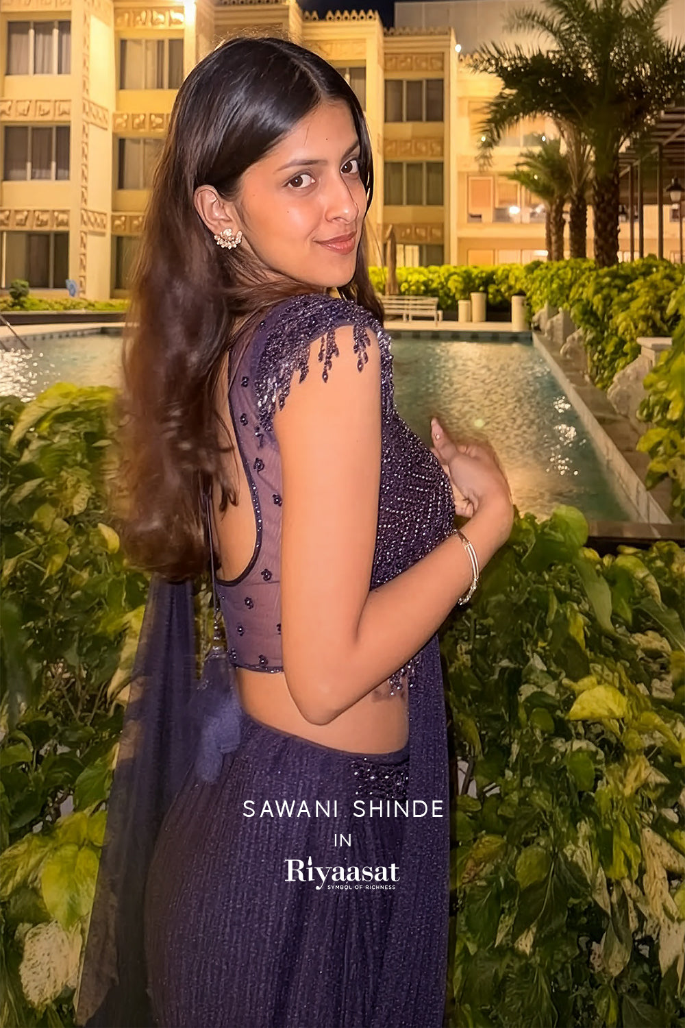 Luxurious Purple Crush Lycra Pre-Draped Saree