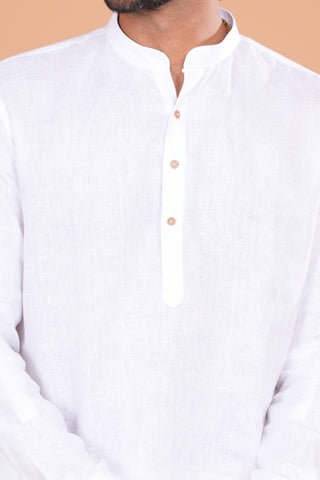 Classic White Minimal Men's Kurta Set