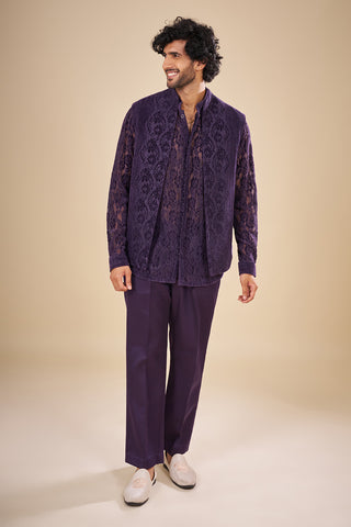 Deep Violet Net Co-ord Set