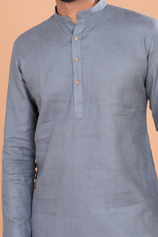 Elegant Grey Minimal Men's Kurta Set