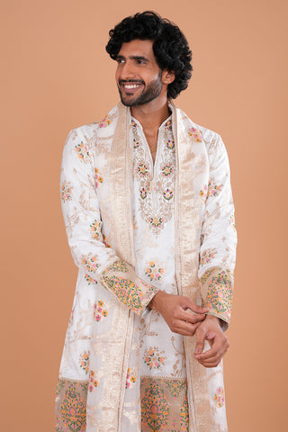 Ivory Chanderi Silk Men's Kurta Set