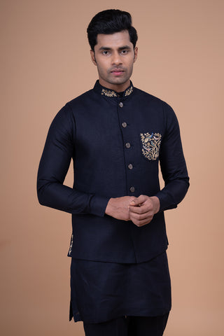 Powder Blue Silk Men's Kurta Set