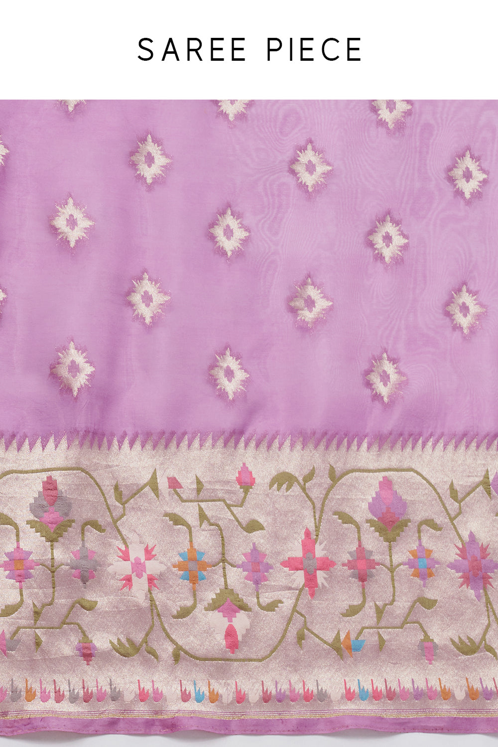 Purple Tissue Saree with Multicolored Thread Work